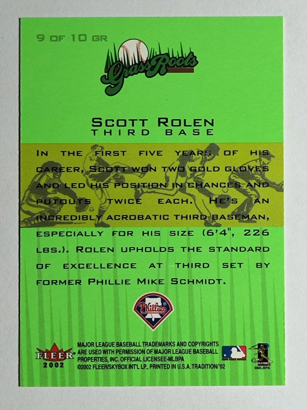 2002 Fleer Tradition Grass Roots #9 Scott Rolen