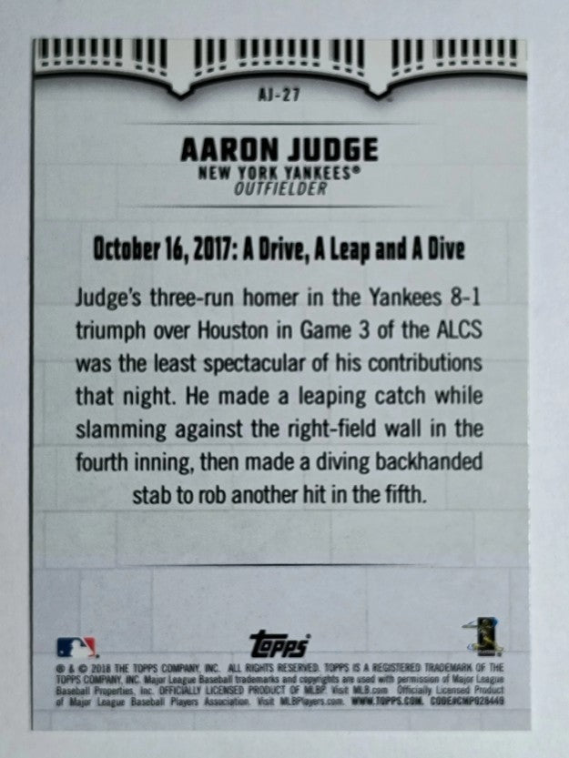 2018 Topps Aaron Judge Highlights #AJ27 Aaron Judge