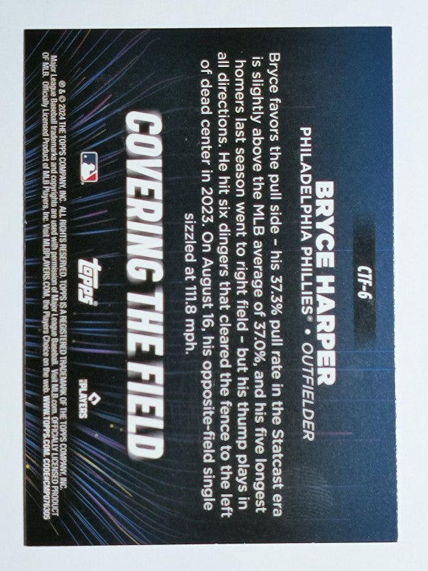 2024 Topps Covering the Field #CTF6 Bryce Harper