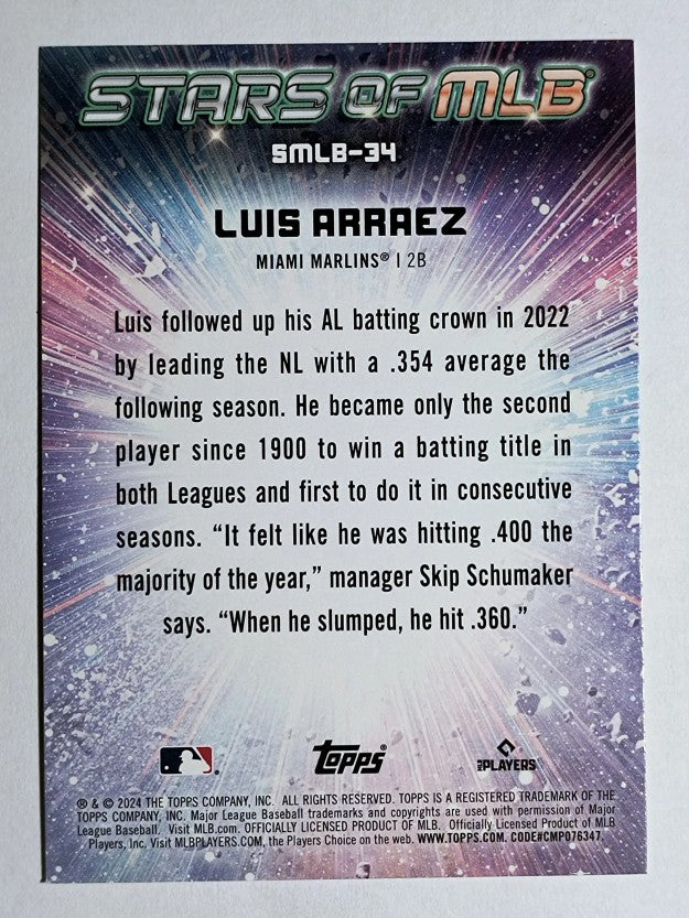 2024 Topps Stars of MLB #SMLB34 Luis Arraez