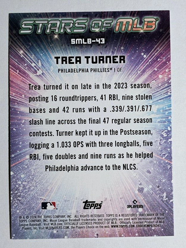 2024 Topps Stars of MLB #SMLB43 Trea Turner