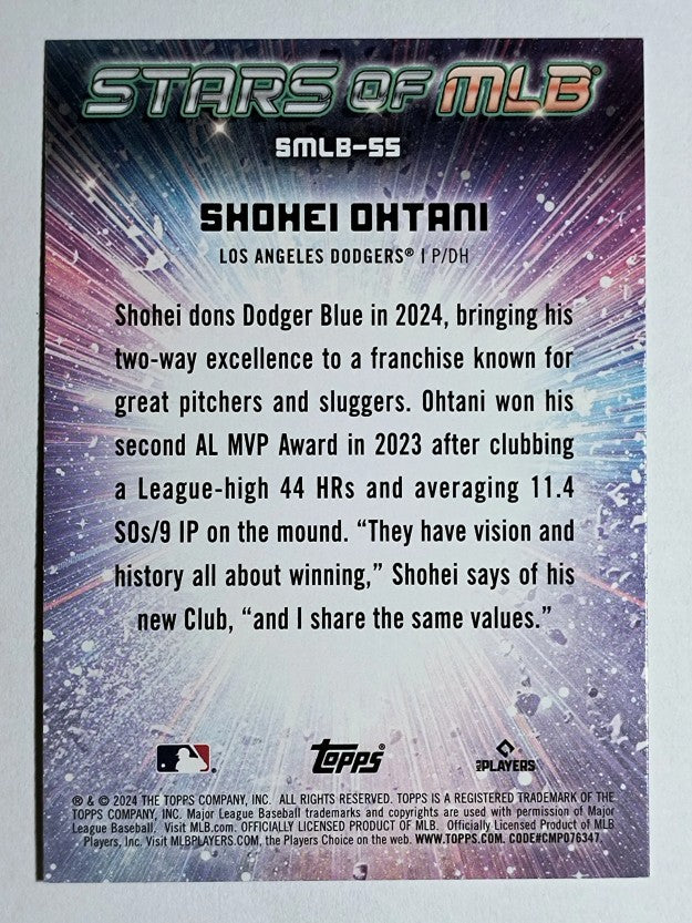 2024 Topps Stars of MLB #SMLB55 Shohei Ohtani
