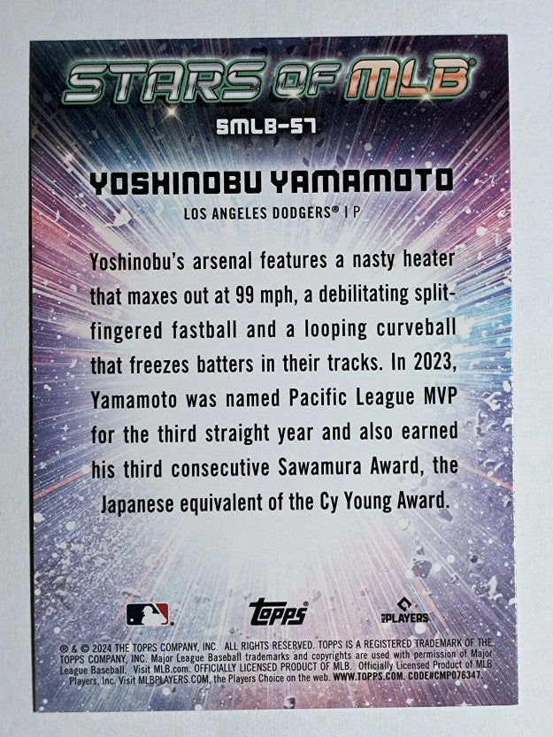 2024 Topps Stars of MLB #SMLB57 Yoshinobu Yamamoto