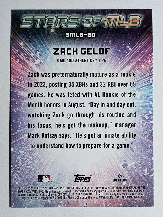 2024 Topps Stars of MLB #SMLB60 Zack Gelof