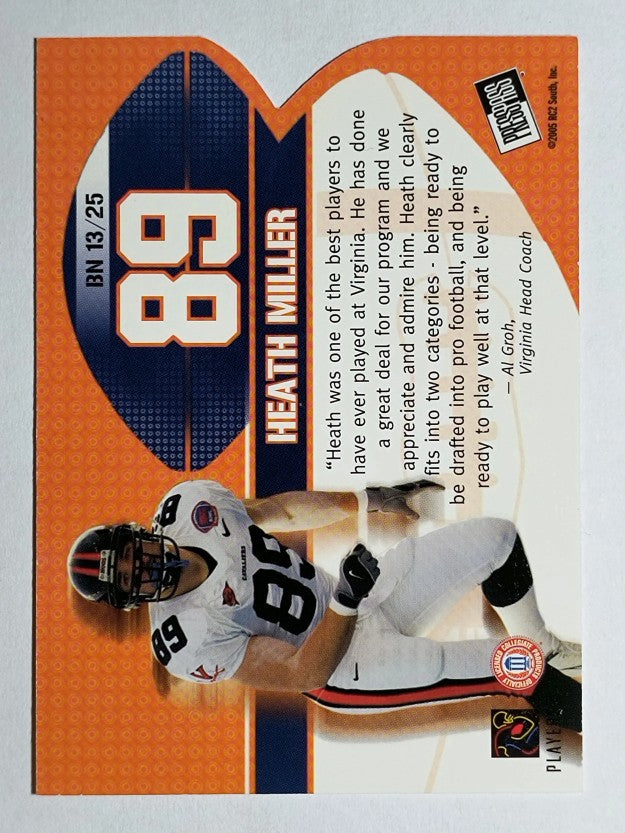 2005 Press Pass Big Numbers #BN13 Heath Miller