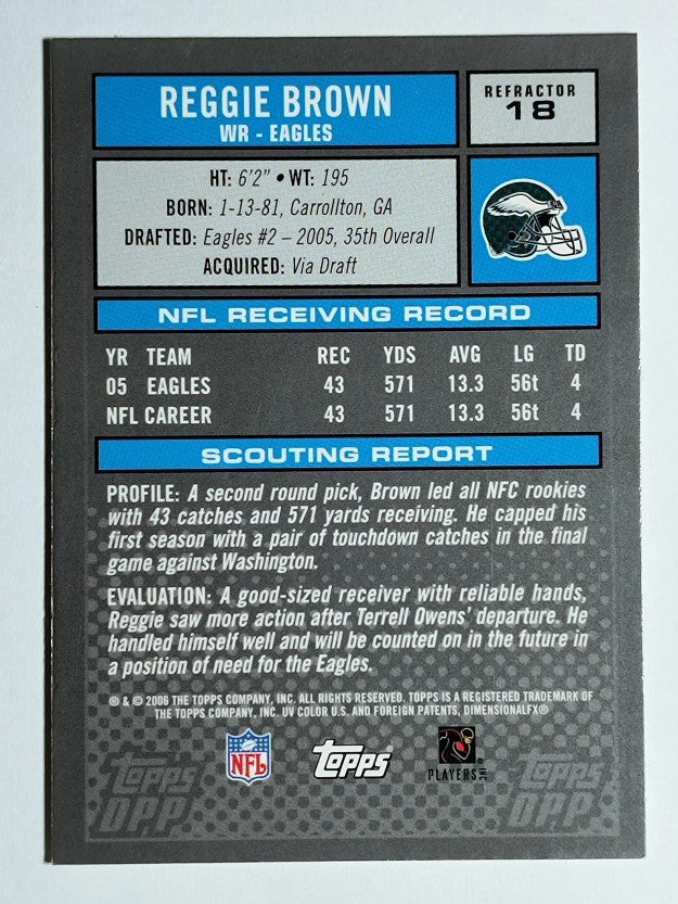 2006 Topps Draft Picks and Prospects Chrome Black Refractors #18 Reggie Brown