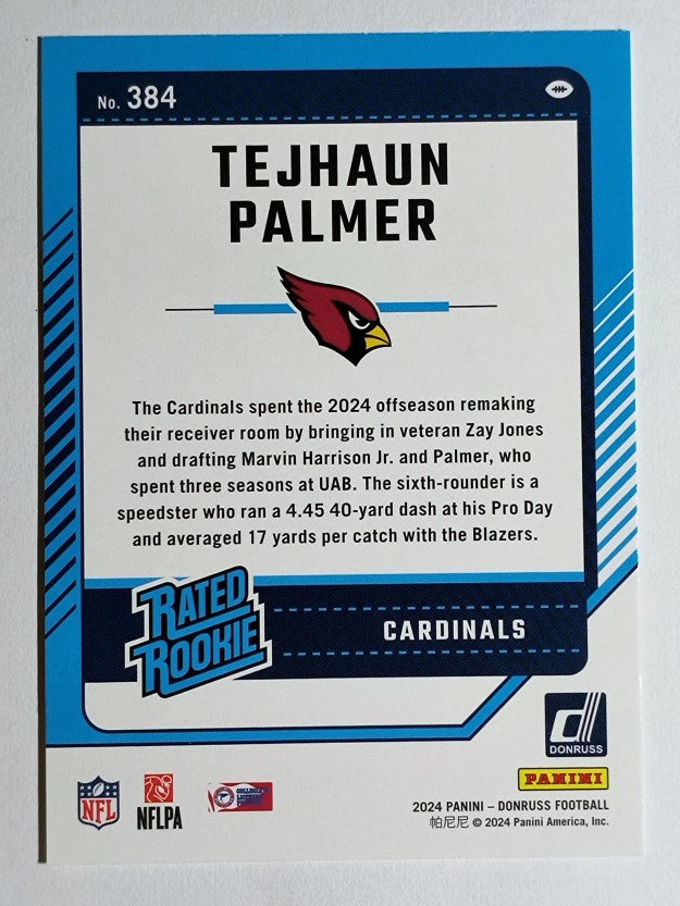 2024 Donruss #384 Tejhaun Palmer RR RC