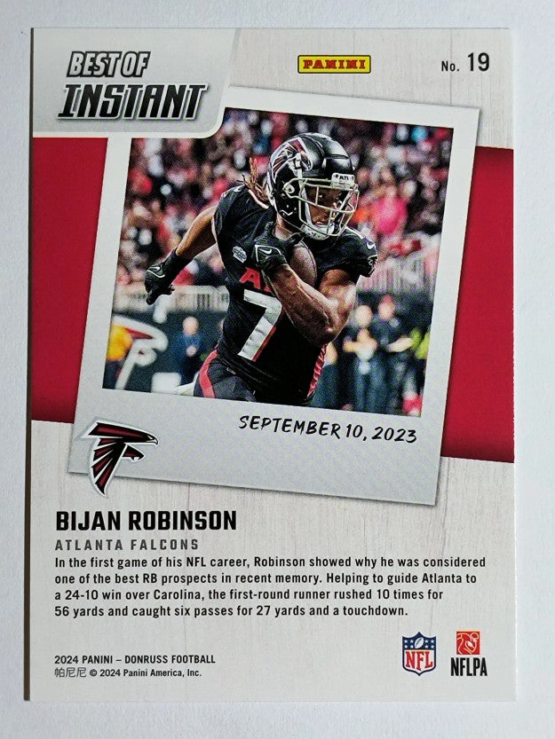2024 Donruss Best of Instant #19 Bijan Robinson