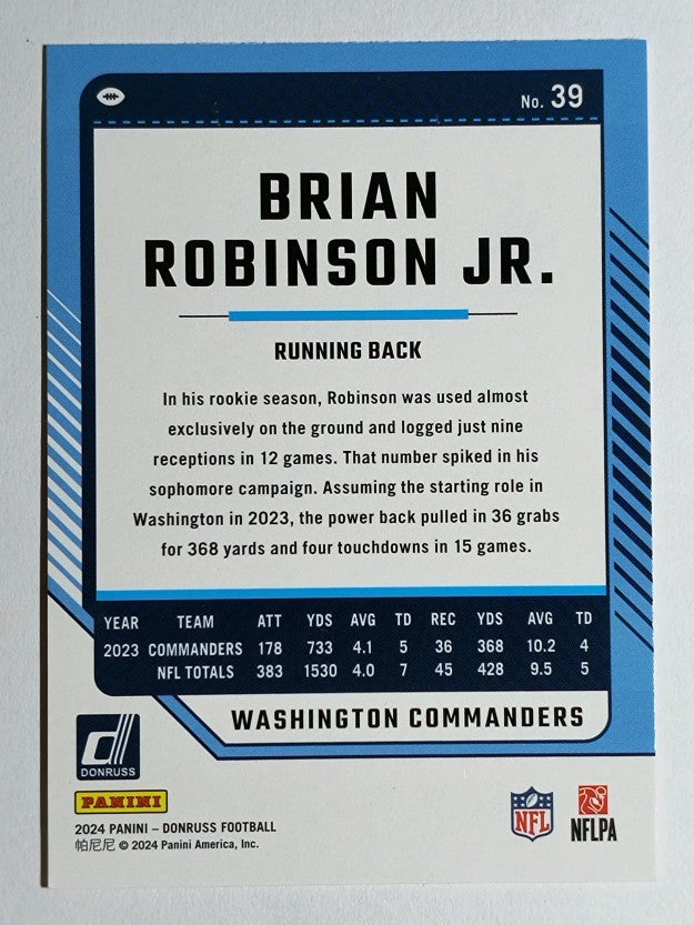 2024 Donruss Press Proof Red #39 Brian Robinson Jr.