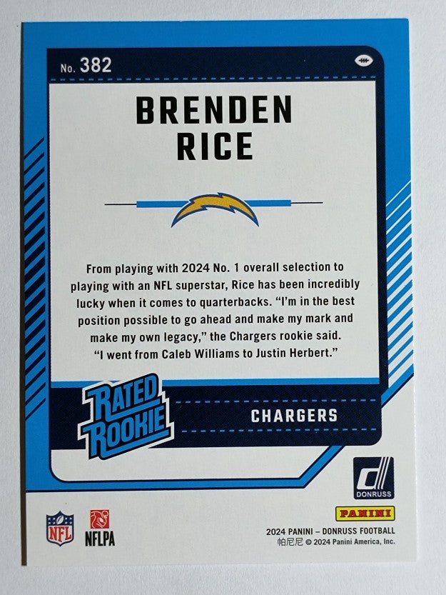 2024 Donruss Press Proof Red #382 Brenden Rice RR
