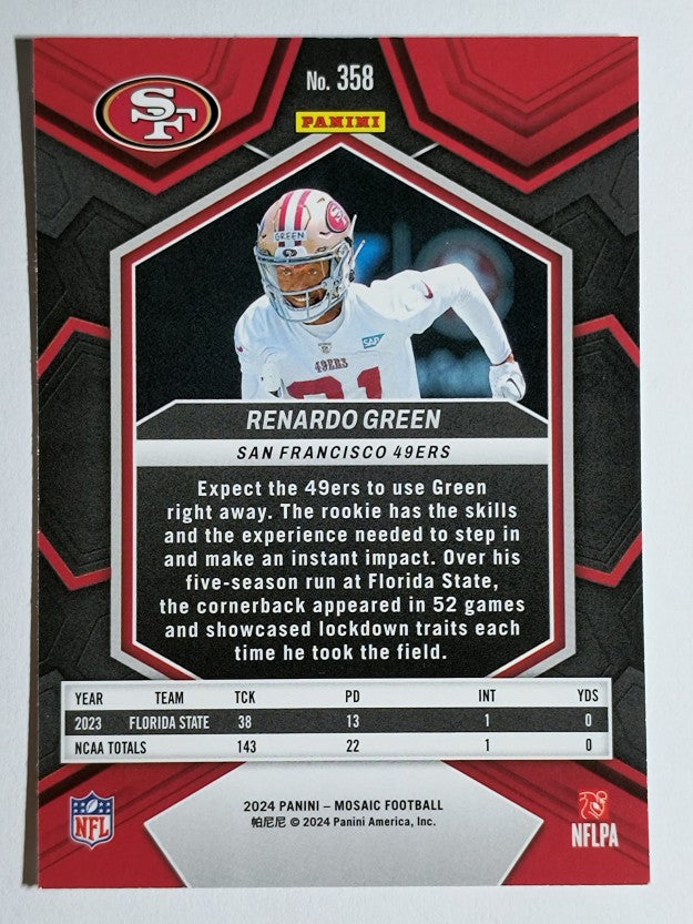 2024 Panini Mosaic #358 Renardo Green RC