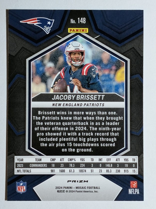 2024 Panini Mosaic Mosaic Reactive Blue #148 Jacoby Brissett