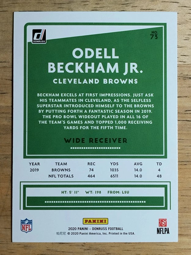 2020 Donruss #73A Odell Beckham Jr.