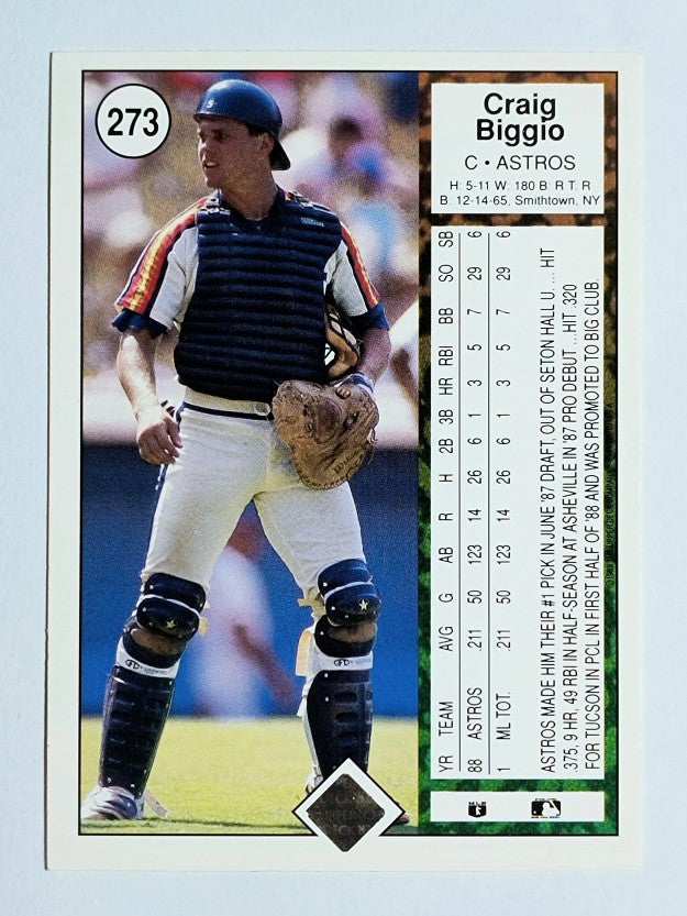 1989 Upper Deck #273 Craig Biggio RC (EX)