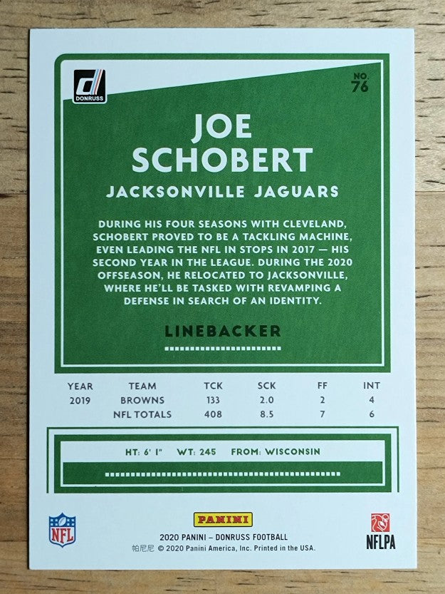 2020 Donruss #76 Joe Schobert