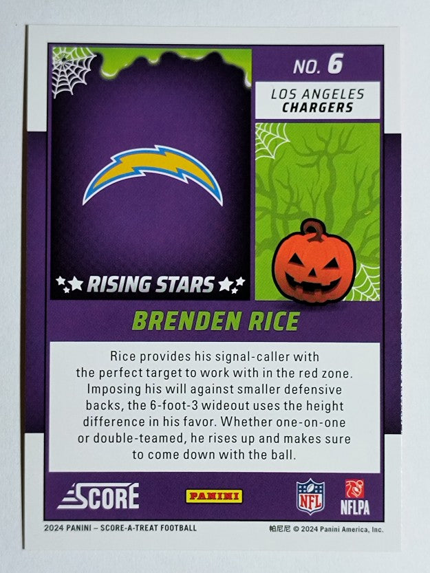 2024 Score Halloween Rising Stars Pumpkin #6 Brenden Rice