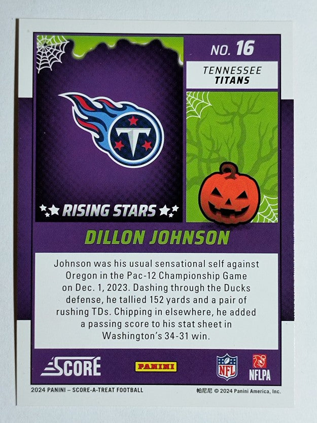 2024 Score Halloween Rising Stars Pumpkin #16 Dillon Johnson