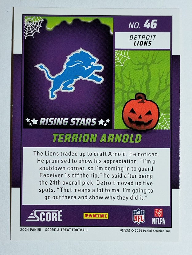 2024 Score Halloween Rising Stars Pumpkin #46 Terrion Arnold