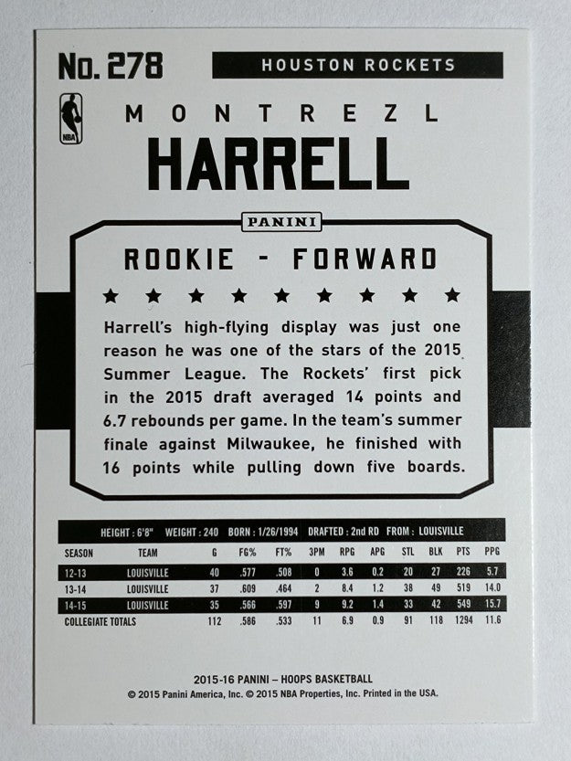 2015-16 Hoops #278 Montrezl Harrell RC