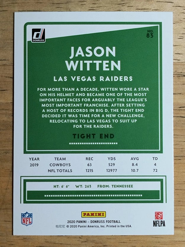 2020 Donruss #83 Jason Witten