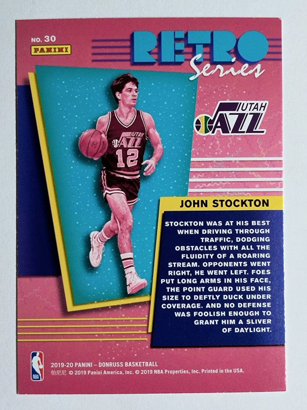 2019-20 Donruss Retro Series Press Proof #30 John Stockton
