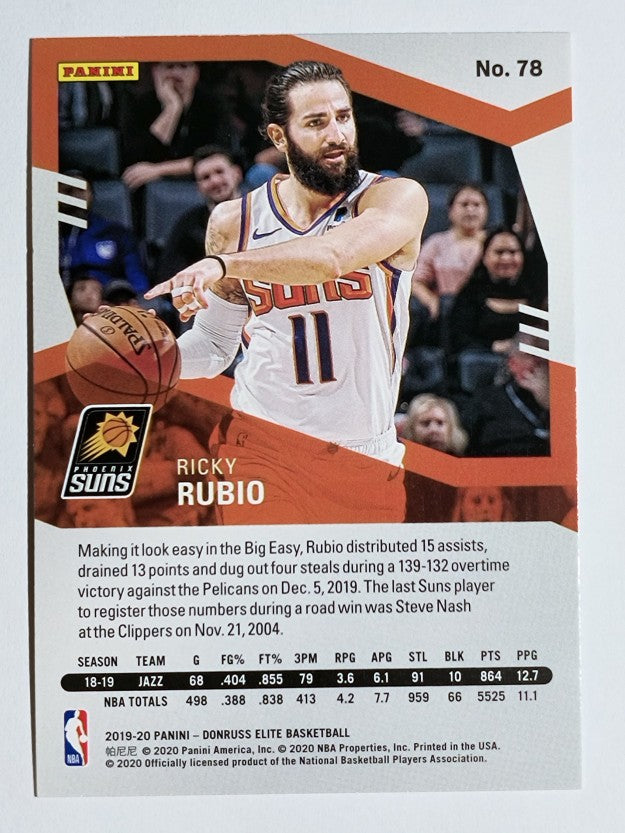 2019-20 Elite Red #78 Ricky Rubio