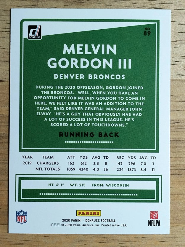 2020 Donruss #89 Melvin Gordon III