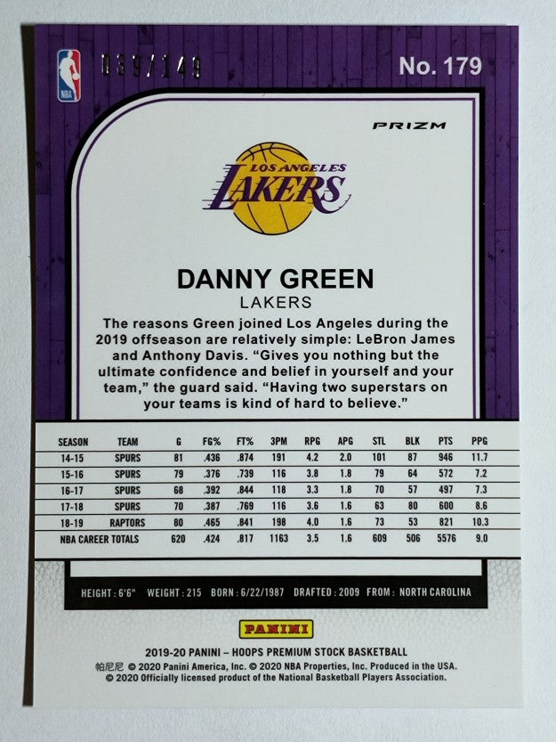 2019-20 Hoops Premium Stock Prizms Premium Set #179 Danny Green