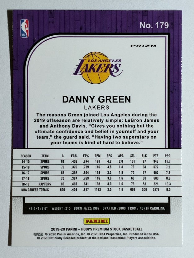 2019-20 Hoops Premium Stock Prizms Purple Disco #179 Danny Green