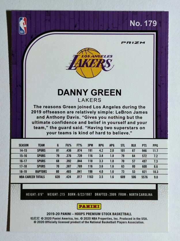 2019-20 Hoops Premium Stock Prizms Silver #179 Danny Green