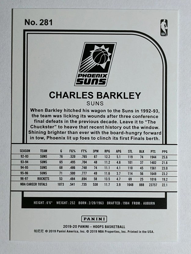 2019-20 Hoops Purple #281 Charles Barkley