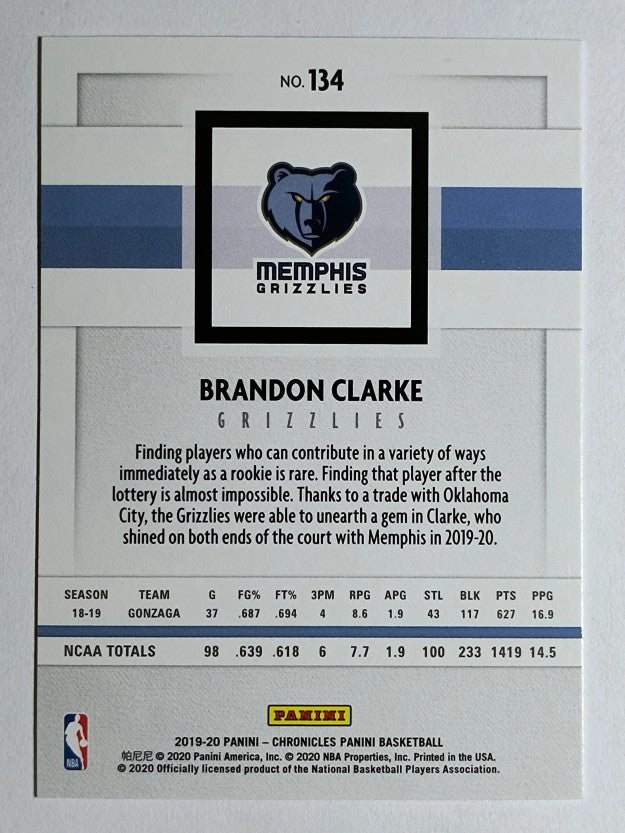 2019-20 Panini Chronicles #134 Brandon Clarke/Panini