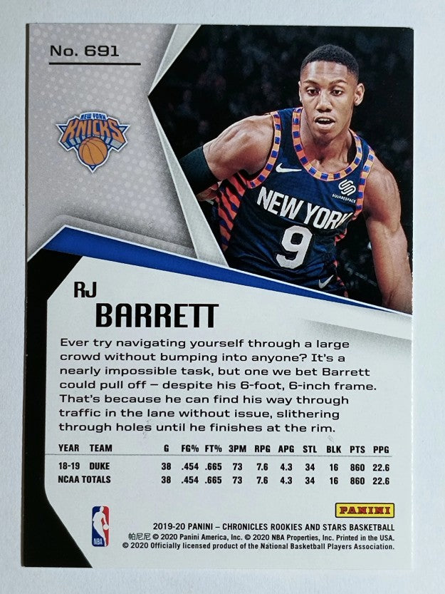 2019-20 Panini Chronicles #691 RJ Barrett/Rookies and Stars