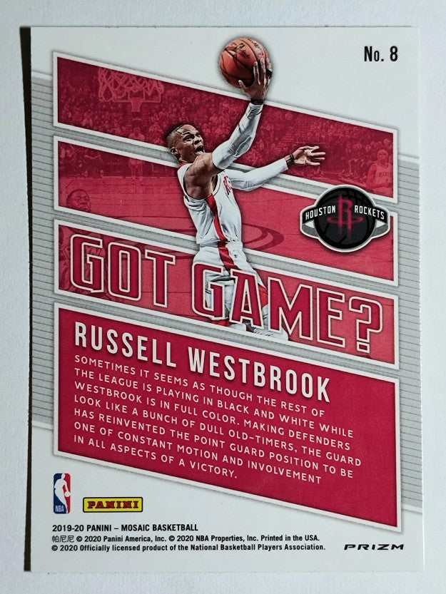 2019-20 Panini Mosaic Got Game? Mosaic Green #8 Russell Westbrook