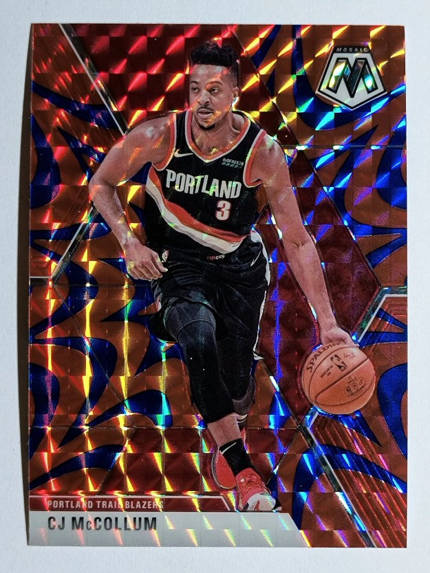 2019-20 Panini Mosaic Mosaic Blue Reactive #15 CJ McCollum
