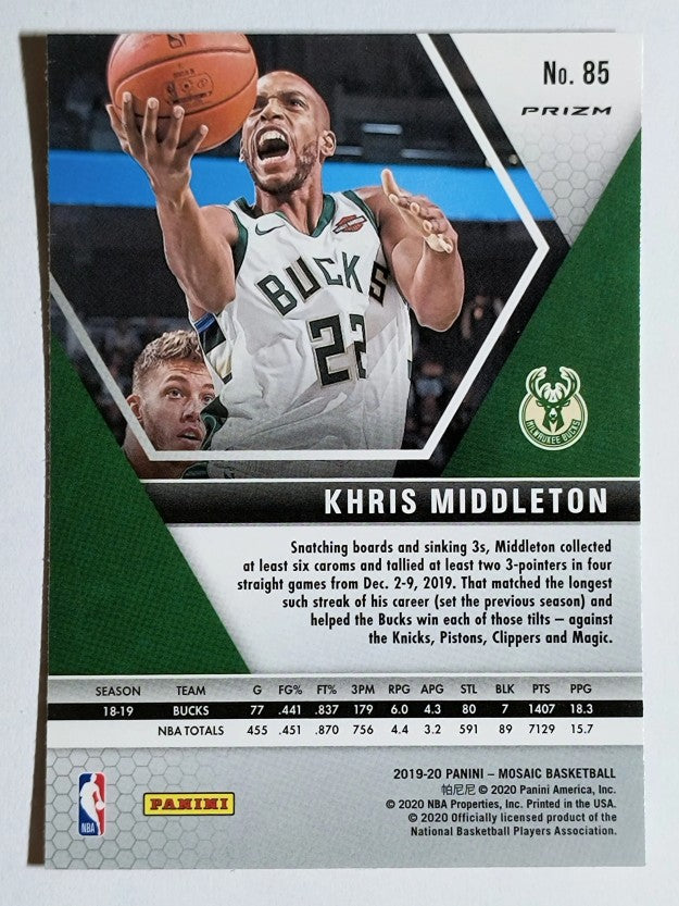 2019-20 Panini Mosaic Mosaic Blue Reactive #85 Khris Middleton