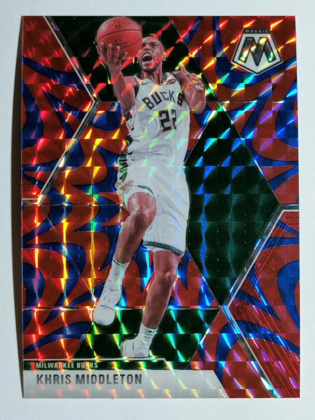 2019-20 Panini Mosaic Mosaic Blue Reactive #85 Khris Middleton
