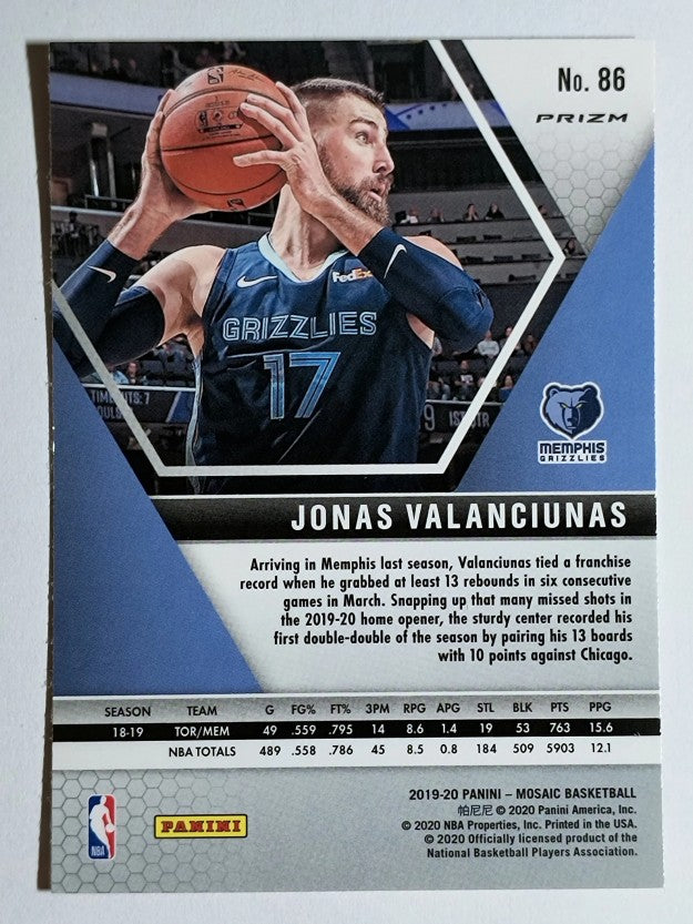 2019-20 Panini Mosaic Mosaic Blue Reactive #86 Jonas Valanciunas