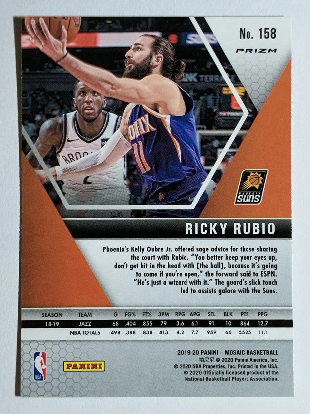 2019-20 Panini Mosaic Mosaic Blue Reactive #158 Ricky Rubio
