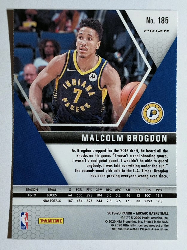 2019-20 Panini Mosaic Mosaic Blue Reactive #185 Malcolm Brogdon