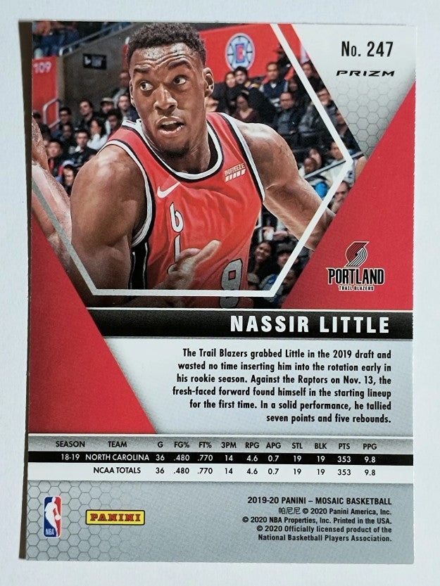 2019-20 Panini Mosaic Mosaic Blue Reactive #247 Nassir Little