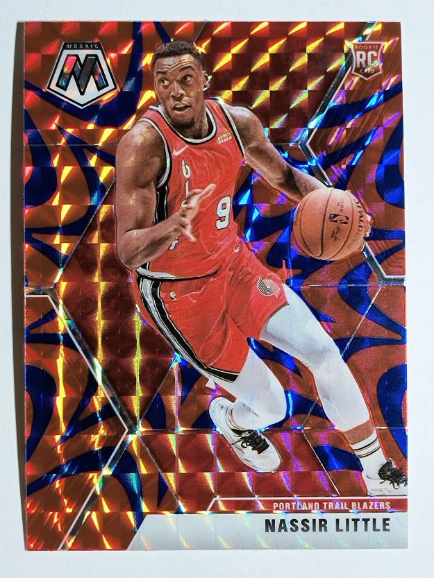 2019-20 Panini Mosaic Mosaic Blue Reactive #247 Nassir Little