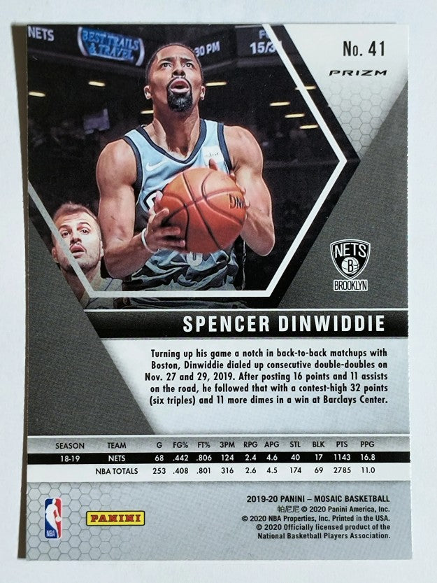 2019-20 Panini Mosaic Mosaic Green #41 Spencer Dinwiddie