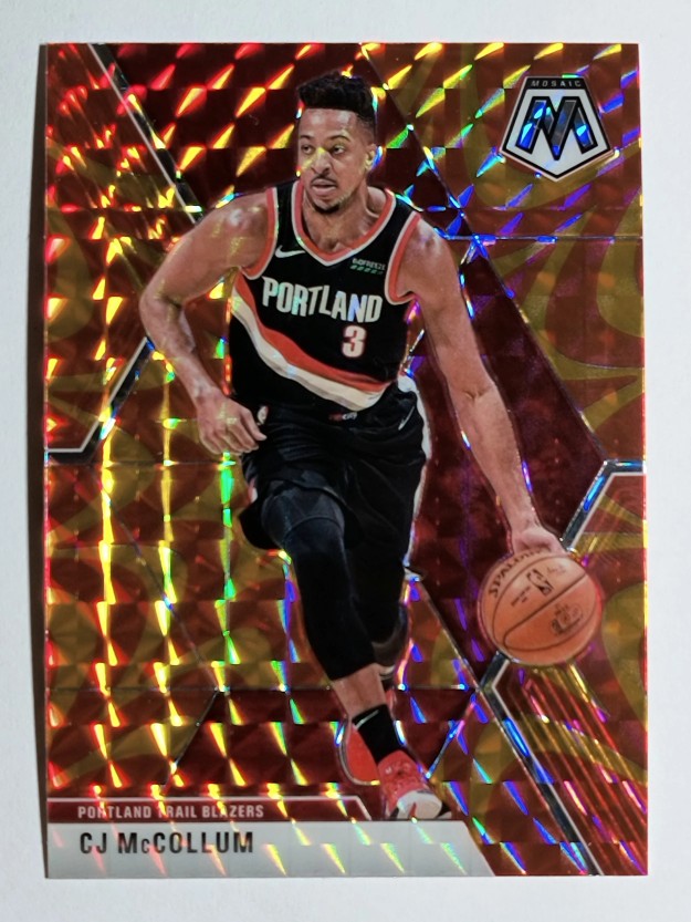 2019-20 Panini Mosaic Mosaic Orange Reactive #15 CJ McCollum