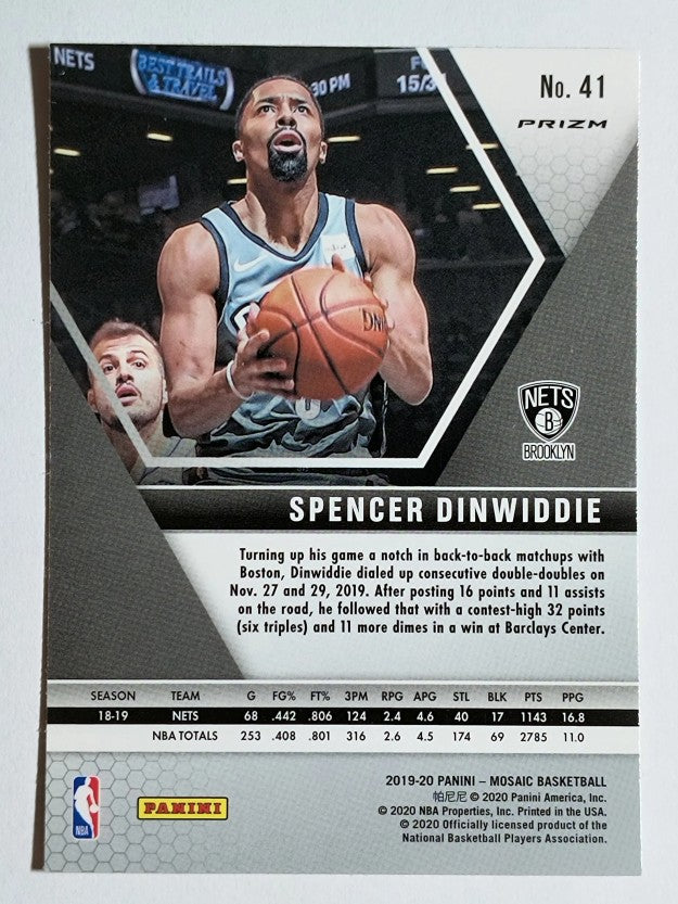 2019-20 Panini Mosaic Mosaic Orange Reactive #41 Spencer Dinwiddie