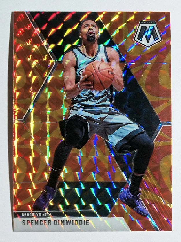 2019-20 Panini Mosaic Mosaic Orange Reactive #41 Spencer Dinwiddie