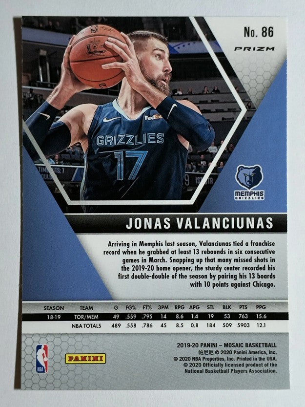 2019-20 Panini Mosaic Mosaic Orange Reactive #86 Jonas Valanciunas