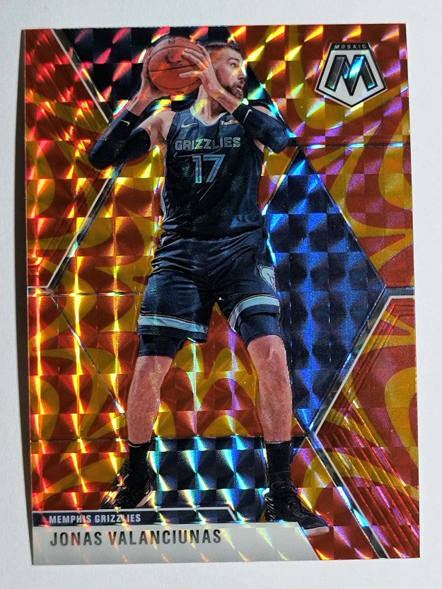 2019-20 Panini Mosaic Mosaic Orange Reactive #86 Jonas Valanciunas
