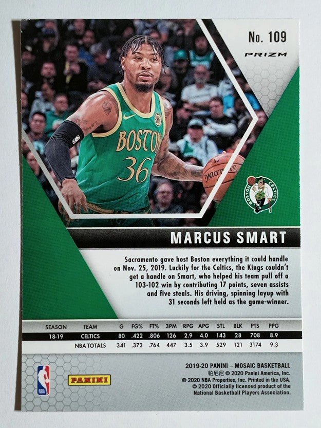 2019-20 Panini Mosaic Mosaic Orange Reactive #109 Marcus Smart
