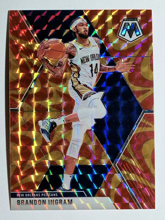 2019-20 Panini Mosaic Mosaic Orange Reactive #136 Brandon Ingram